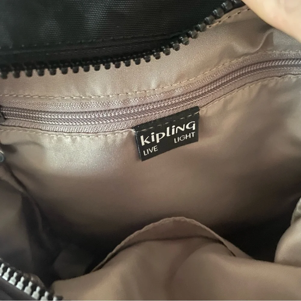 Kipling Small Black City Pack Backpack with Top Flap and Multiple Compartments